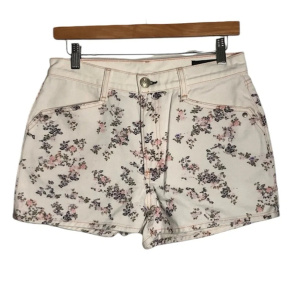 NWT RAG & BONE Ellie Micro Floral Off White Denim Shorts Size 27 - Picture 1 of 10